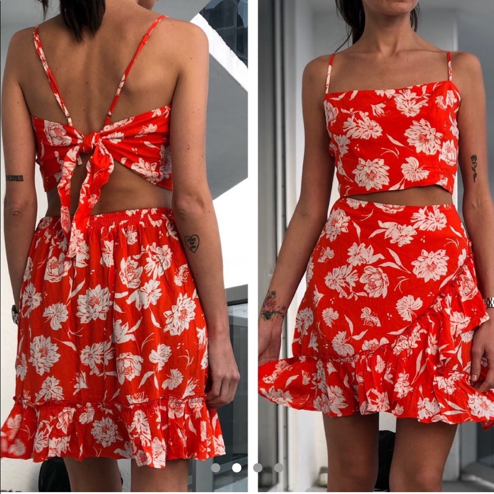 free people two piece floral set